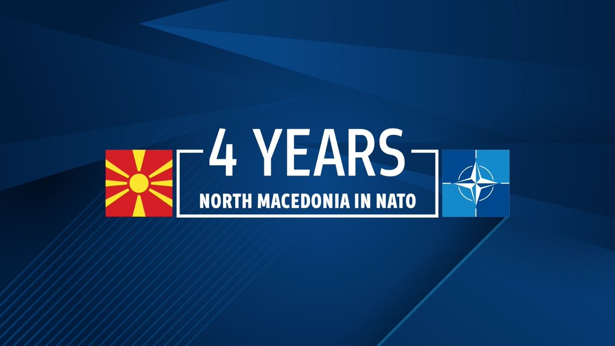 4 години 🇲🇰 во НАТО 4 vjet 🇲🇰 në NATO 4 years 🇲🇰 in NATO @NATO #WeAreNATO #StrongerTogether