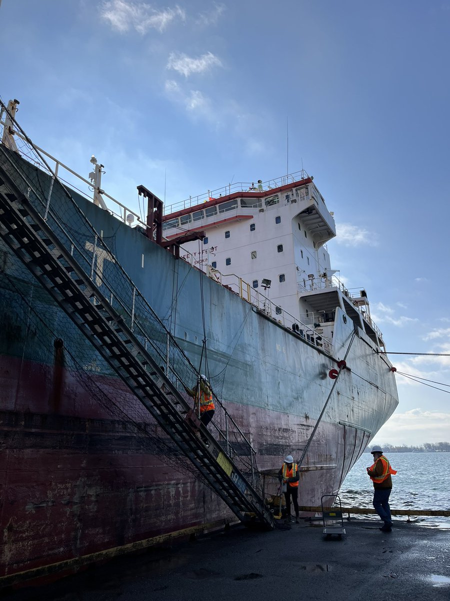 The Wigeon bulk carrier arriving from Brazil is the first ocean-going vessel to come into the Port of Toronto in 2024! Thanks @PortsToronto and @redpath_sugar for inviting Lily and I to the Top Hat Ceremony to celebrate.