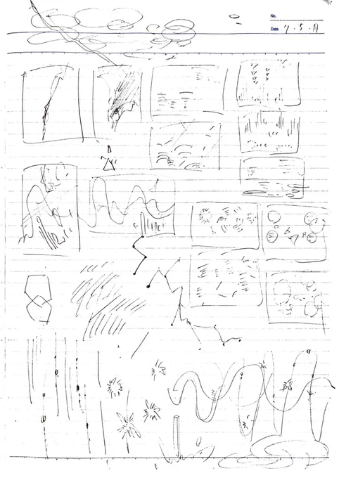 普段音楽を聴いたりいろんなMVを見ながらこういう音クロッキーをやっていた。 