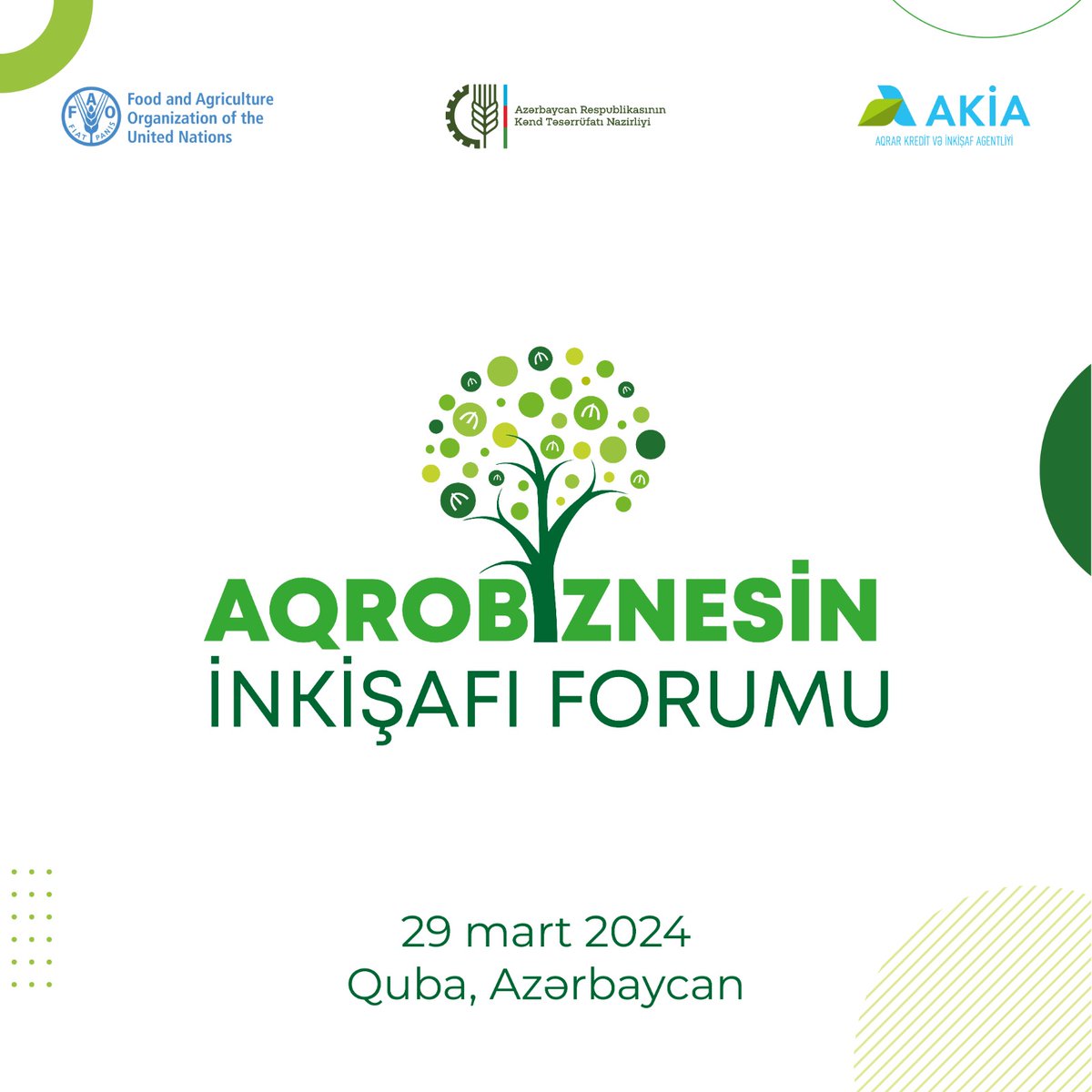 FAOAzerbaijan's tweet image. Mark "Agribusiness Development Forum" on your calendar for March 29th. With @agrogovaz, we will discuss the current situation &amp;amp; future prospects of the agribusiness sector, as well as climate-resilient financing, agricultural financing &amp;amp; public-private partnerships.
@nasar_hyt