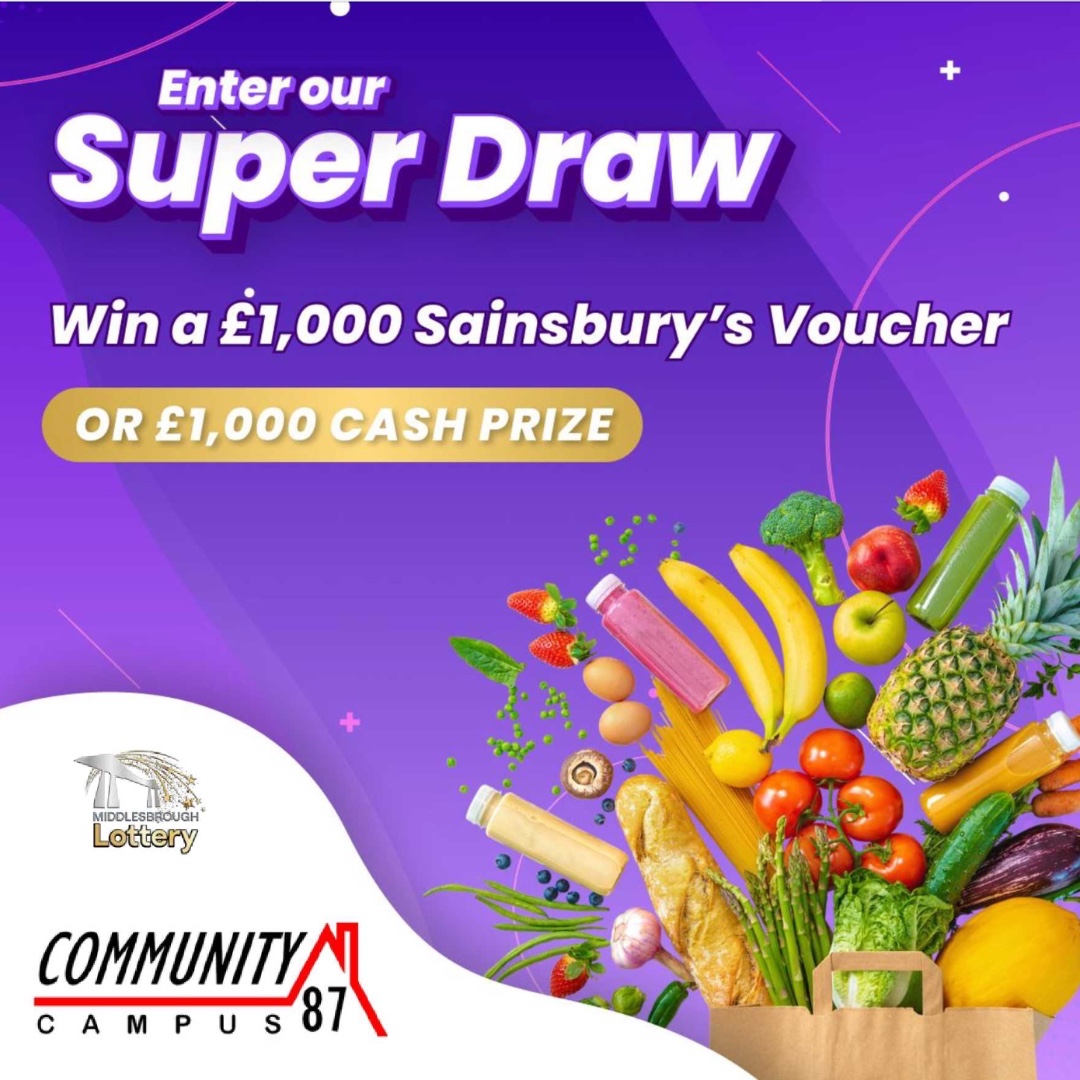 Support Community Campus 87 on the lottery this month, and you could win an amazing £1,000 Sainsbury’s Voucher in March's Super Draw!! Get your tickets before this Saturday (30th March) to be in with your chance to win. Good Luck! ➡️ middlesbroughlottery.co.uk/support/commun…