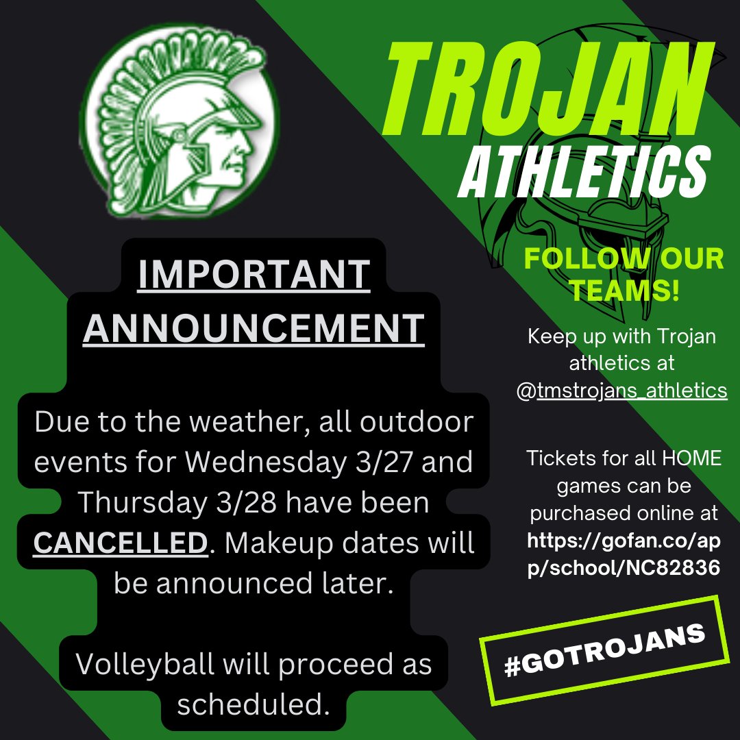 Trojans, please take note of the following: