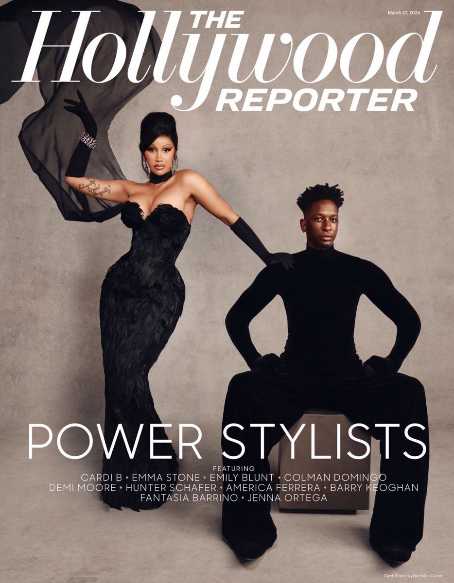 InfiniteCelebs's tweet photo. WOW! Cardi B &amp; Kollin Carter grace the cover of The Hollywood Reporter. 🤗 https://t.co/PDqjgzRFxv