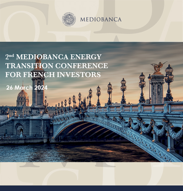 #MBEvents - Si è conclusa la seconda edizione della #Mediobanca Energy Transition Conference di Parigi dedicata all'incontro tra investitori istituzionali francesci e alcune tra le principali società operanti nel settore per discutere opportunità di mercato e scenari futuri.