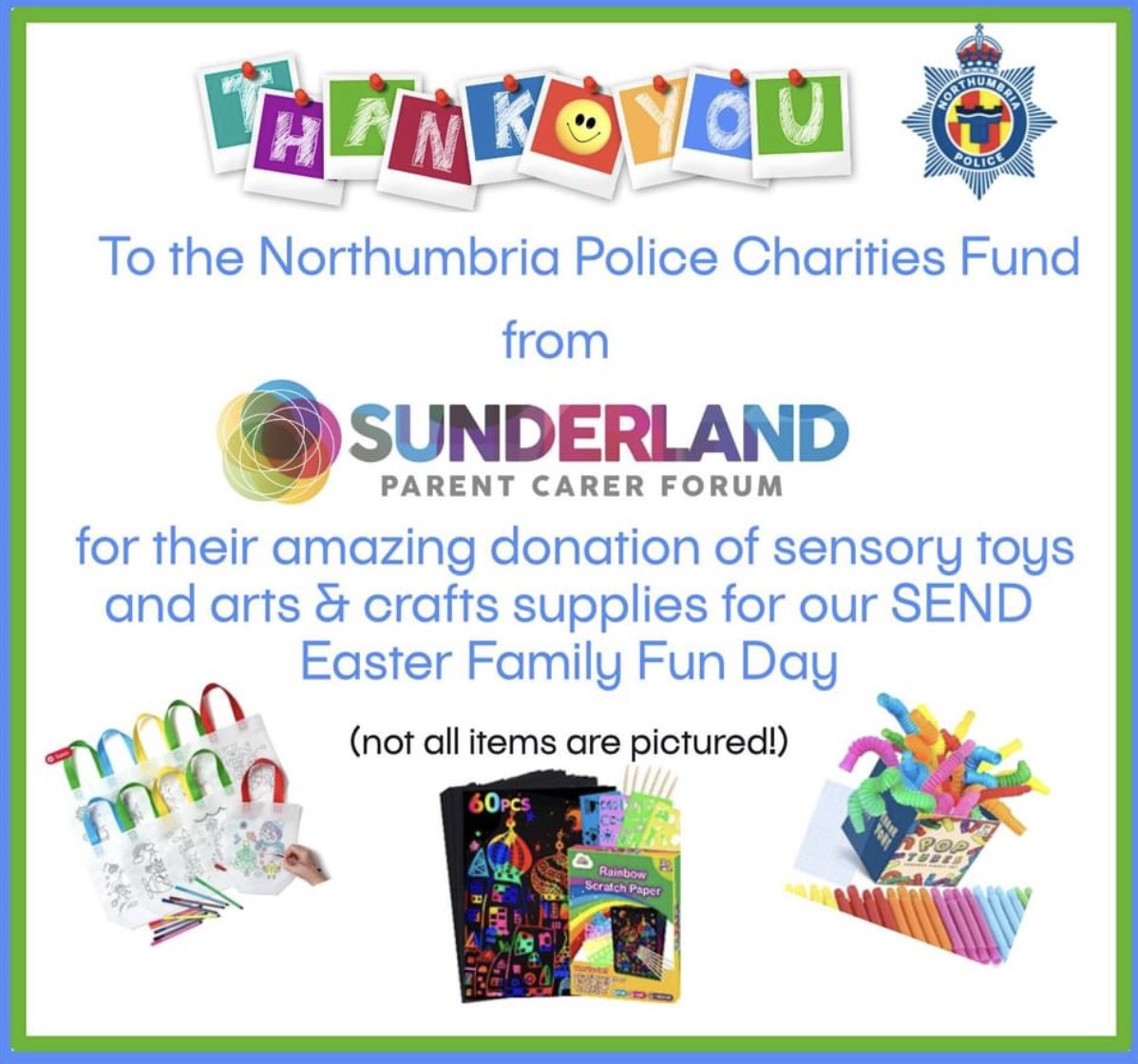 With thanks to Northumbria Police Charities fund for so generously providing sensory toys for our SEND fun day <a href="/northumbriapol/">Northumbria Police</a> <a href="/KiMcGuinness/">Kim McGuinness</a>