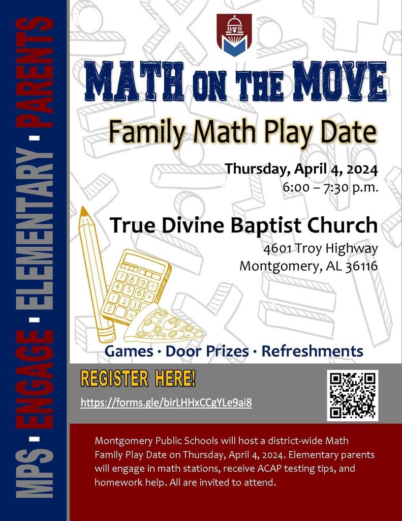 Do you have questions about Alabama's Numeracy Act? Join MPS for our Family Math Play Date!