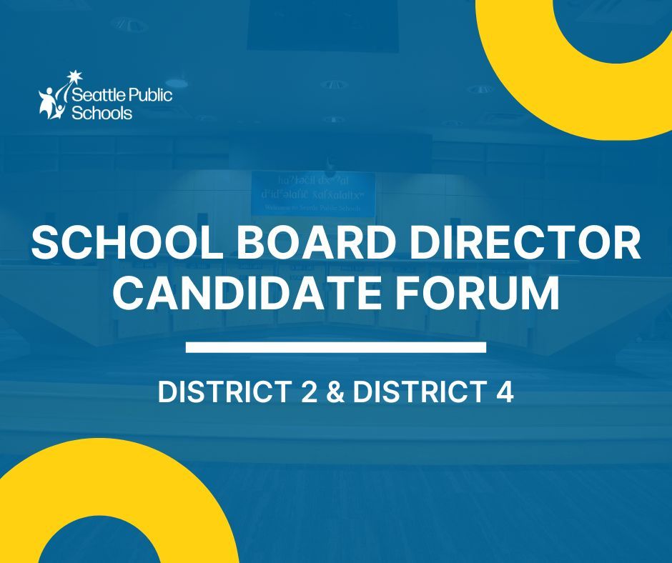 🧵A Seattle School Board candidate forum is happening tonight from 6-8:30 p.m. at Lincoln High School.

The Seattle School Board is appointing new directors to fill District 2 and District 4 director vacancies.