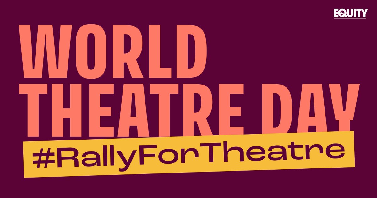 Happy #WorldTheatreDay! Today we celebrate and promote the art of live performance and the work of artists, professionals, organizations, and audiences that bring it to life. Learn more about World Theatre Day and the #RallyForTheatre campaign at PACT.ca/WorldTheatreDay