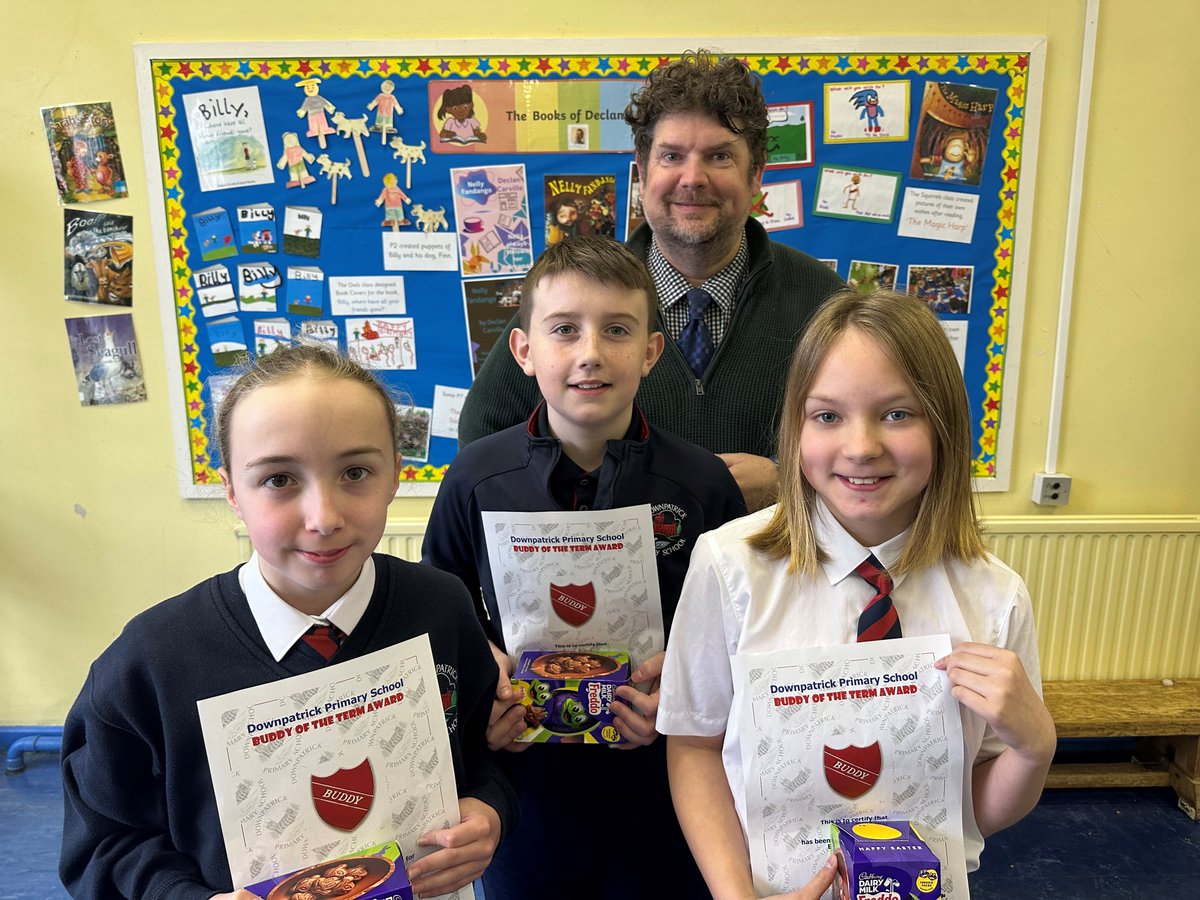 🌟 Meet our incredible trio from P7, the unsung heroes of our school! They dedicate their break and lunchtimes to look after our younger stars in P1/P2, making our school a safer and happier place. Thank you for your kindness and leadership! 🙌👏 #KindnessMatters #SchoolHeroes
