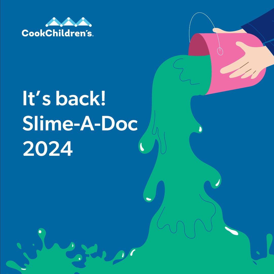 We’re celebrating #NationalDoctorsDay early by hosting the 9th annual Cook Children's Slime-A-Doc this afternoon! Tune into our Facebook Live at 3 p.m. TODAY to watch the event.