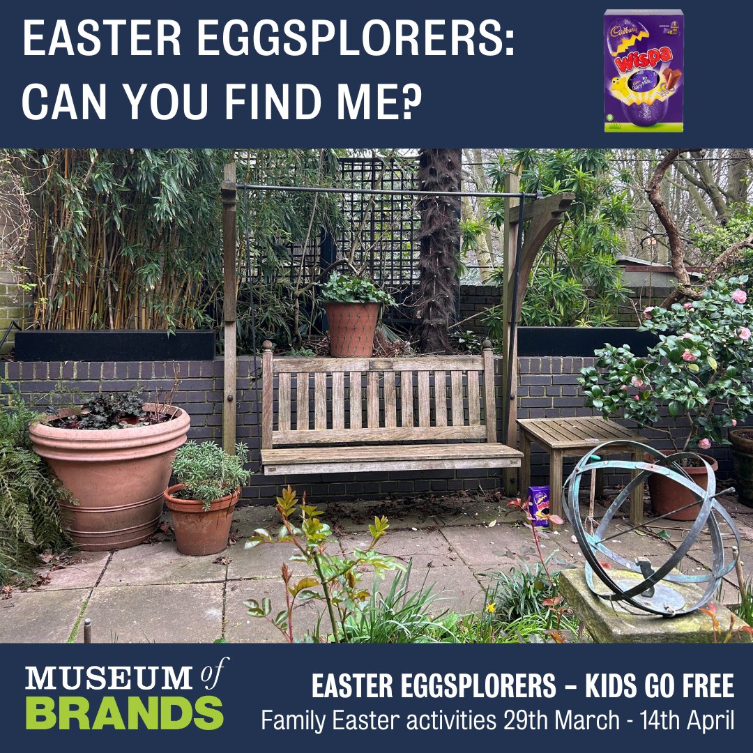 MuseumofBrands's tweet photo. Can you spot the Cadbury's Wispa Easter egg? Comment when you find it! 🥚
Join us this holiday for Easter Eggplorers, where kids can take part in our Brand Hunt and Bunting Activity. Fun for all the family, plus kids go free!
#EggSplorers #KidsGoFree #EasterActivity #FamilyFun https://t.co/pMAW7iZV1z