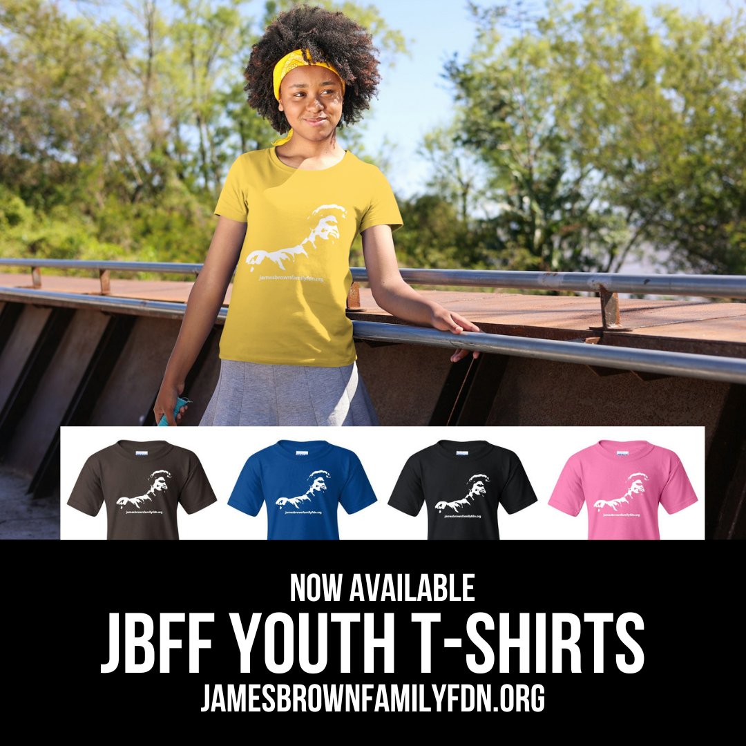 🌟 Dress your little stars in JBFF Tees! From 3T to XL Youth, let them shine in vibrant colors. Get yours now! ✨👕 jamesbrownfamilyfdn.org #JamesBrownSoulTees #JBTeesYouth
