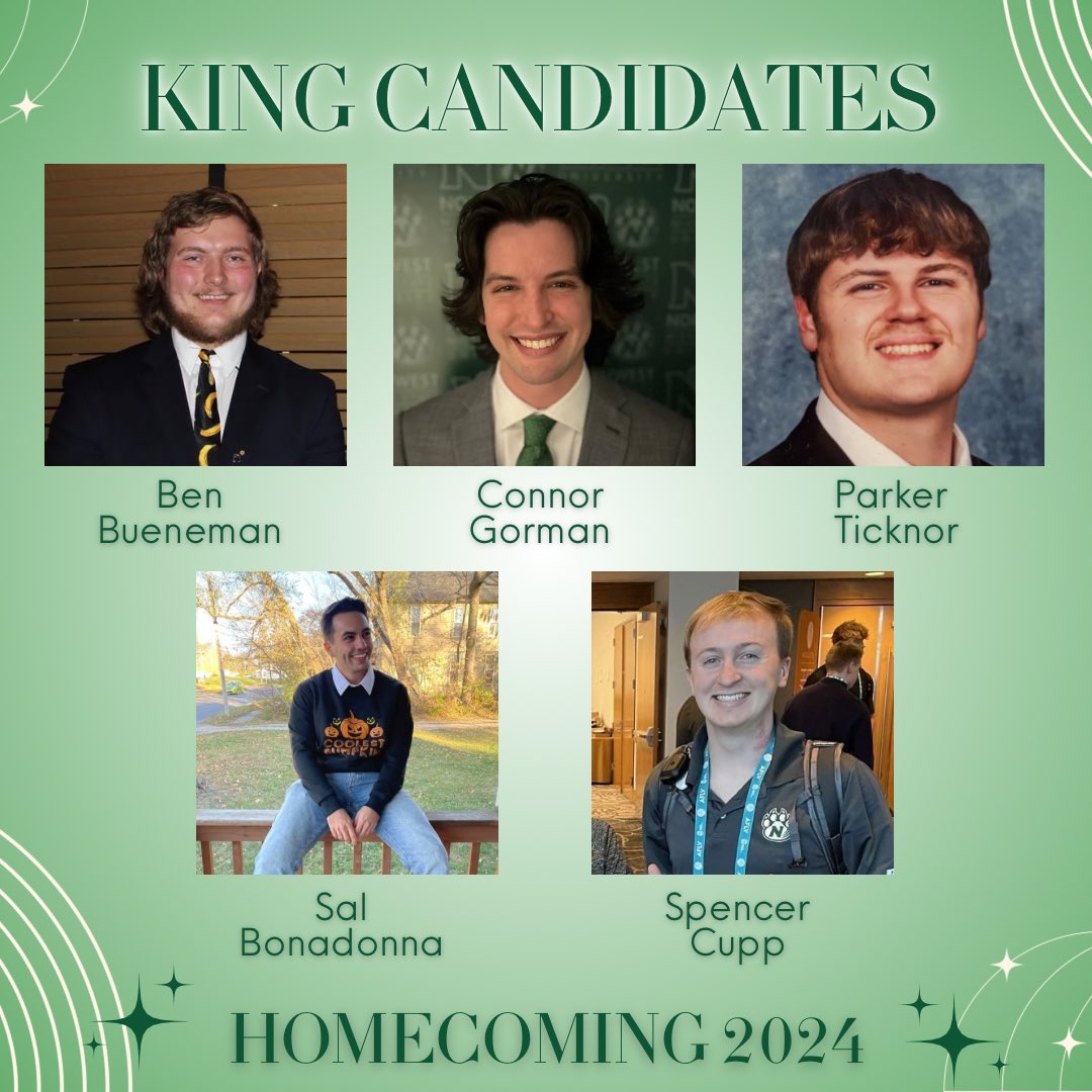 NWHomecoming's tweet photo. 𝐈𝐍𝐓𝐑𝐎𝐃𝐔𝐂𝐈𝐍𝐆 𝐘𝐎𝐔𝐑 2024 𝐇𝐎𝐌𝐄𝐂𝐎𝐌𝐈𝐍𝐆 𝐑𝐎𝐘𝐀𝐋𝐓𝐘 𝐂𝐎𝐔𝐑𝐓!… 👑

Voting will take place the 2nd week of October. Congratulations to all!👏🎉 https://t.co/FNflxURq4H