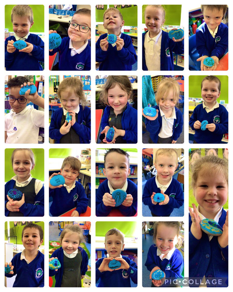 BisphamEndowed's tweet photo. This afternoon RP have been drawing our very own sea creatures on rocks collected from the beach. We drew our sea creature and added seaweed and bubbles! Can you guess which sea creatures we have drawn? 🐙🐳🦈🐠🐡 https://t.co/WaTRYU3Uvd