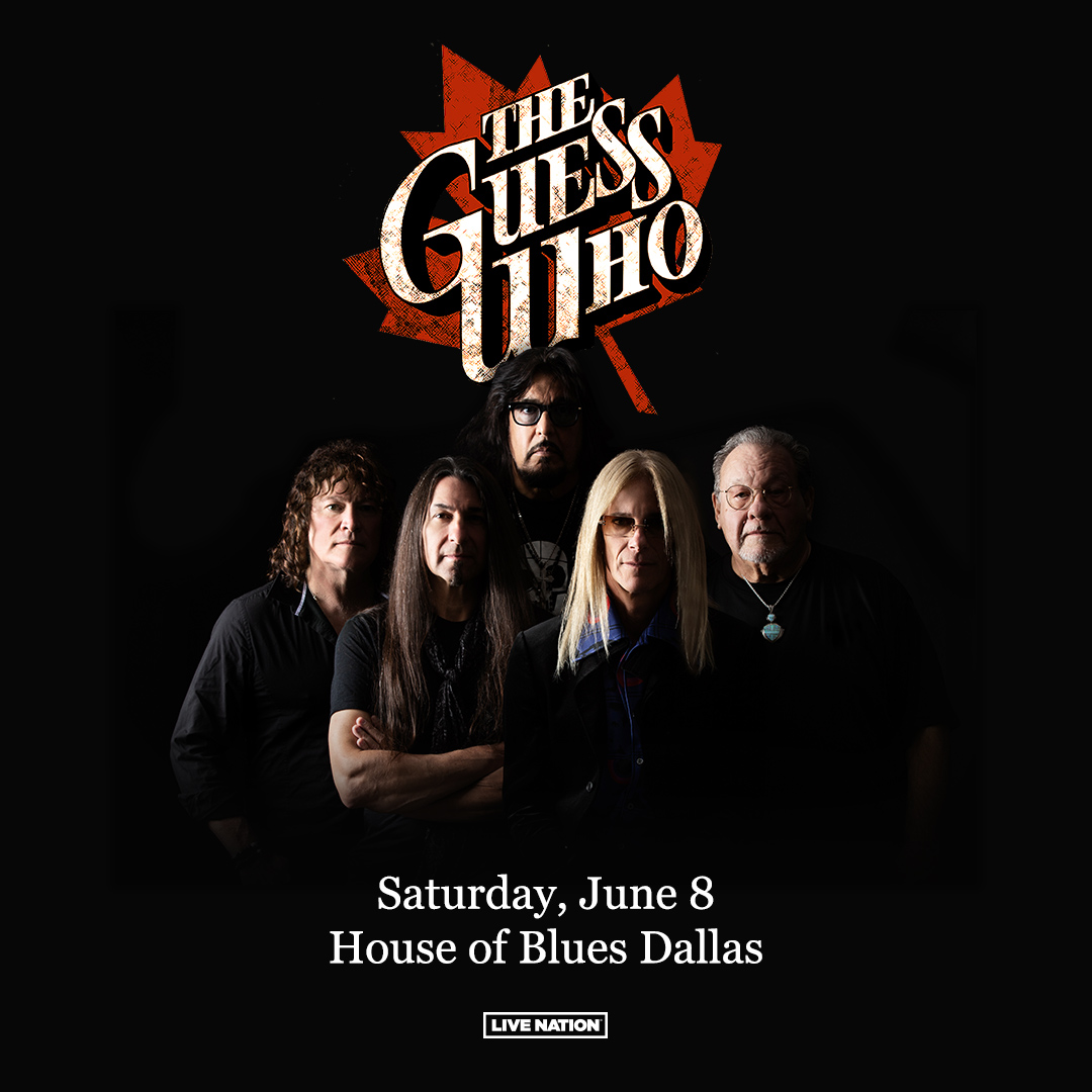 JUST ANNOUNCED 🔎 @theguesswho will be at House of Blues Dallas on Saturday, June 8th! 🎸 Presale: Thursday, March 28th from 10AM - 10PM (PW: KEY) 🎸 Onsale: Friday, March 29th at 10AM CST 🎫 livemu.sc/3TBUzbz
