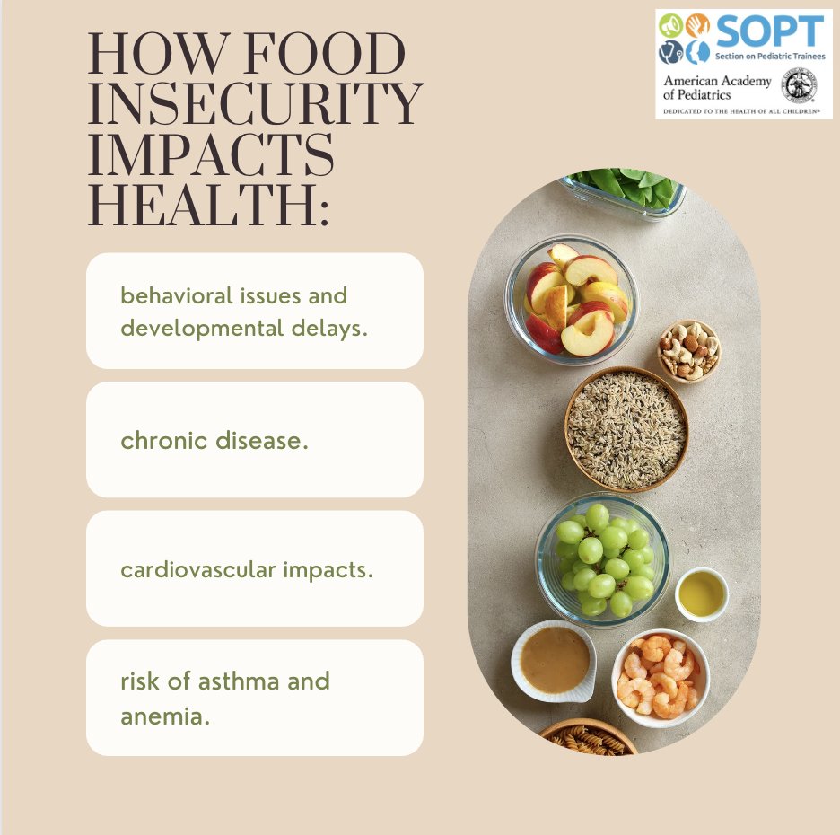 Food insecurity’s deleterious effects extend beyond hunger. In the short term, we see developmental delays and behavioral issues. Long term, there is a higher prevalence of food-sensitive chronic disease, cardiovascular risks, and risk for asthma. #GlobalChildNutritionMonth 🍎🌍