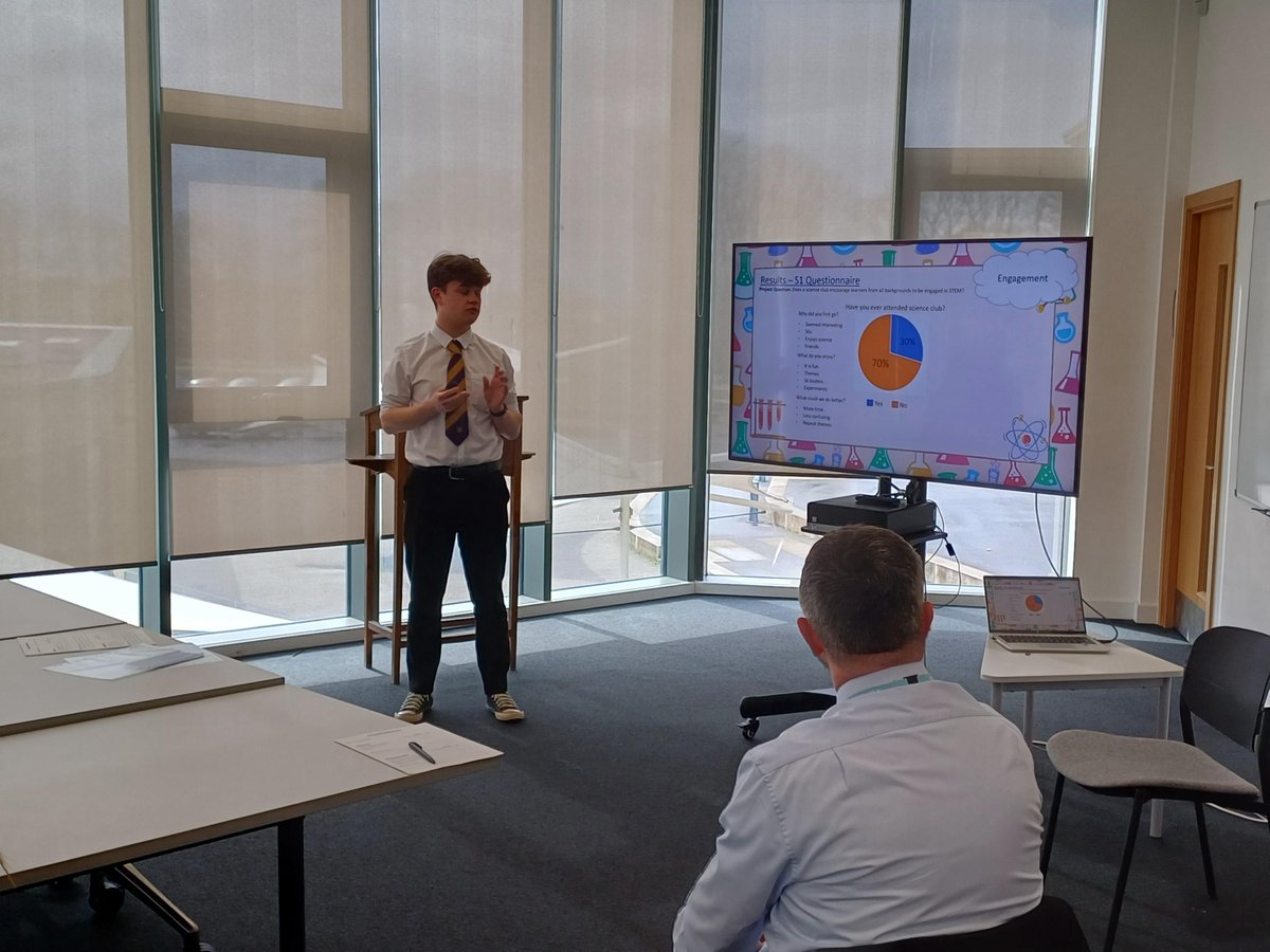 Fantastic presentations from Level 7 STEM Leaders this afternoon. The group shared their research and the skills they developed as part of the course. Amazing feedback for current S5 on the benefits of this new and exciting programme. Huge well done <a href="/MarrBiology/">Marr College Biology Department</a> and <a href="/MarrPhysics/">Marr Physics</a>