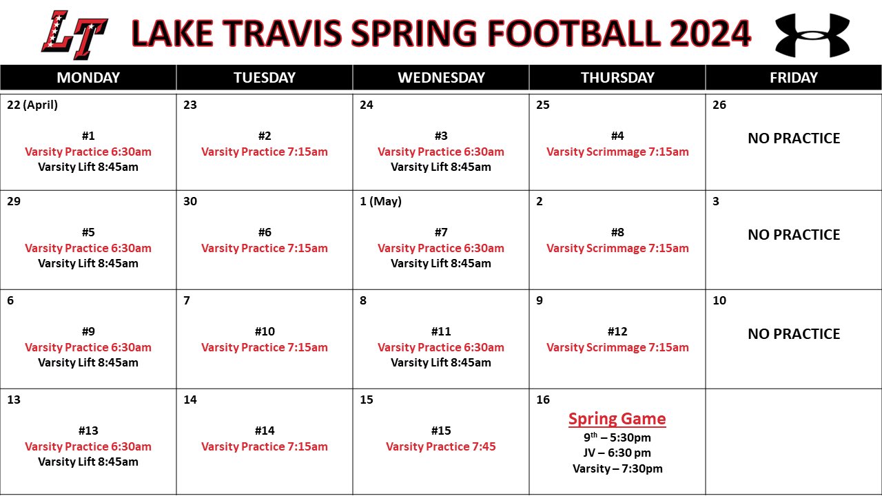 Hank Carter on X: hank-carter-on-x-lake-travis-football-spring-ball-calendar-https-t-co-tozkglpgja-x