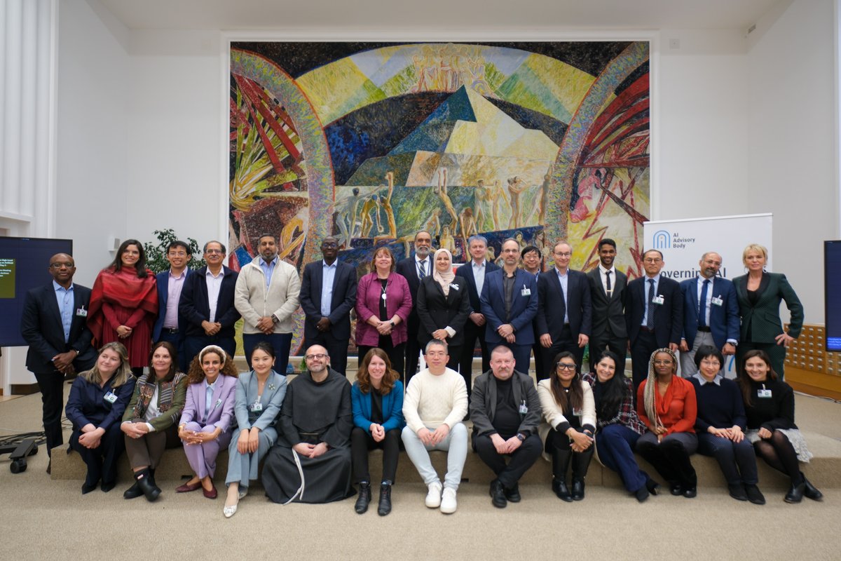 The AI Advisory Body is steadfastly working to support inclusive #AIGovernance, building on the recent meetings in Geneva. 🌐 The Library at 🏛️ @UNGeneva was an inspiring backdrop.🌟 Many thanks to all #AIAB members for their tireless contributions! 👏 #GlobalDigitalCompact