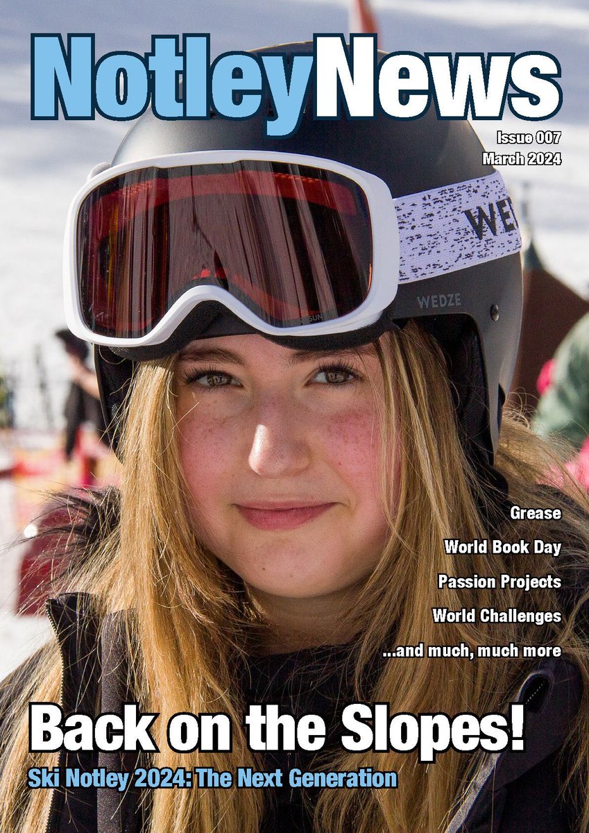 The latest issue of our termly magazine Notley News is available now. Features this issue include: Ski Notley 2024 Grease World Book Day Passion Projects World Challenges ...and much, much more Download your copy from notleyhigh.com/notley-newslet…