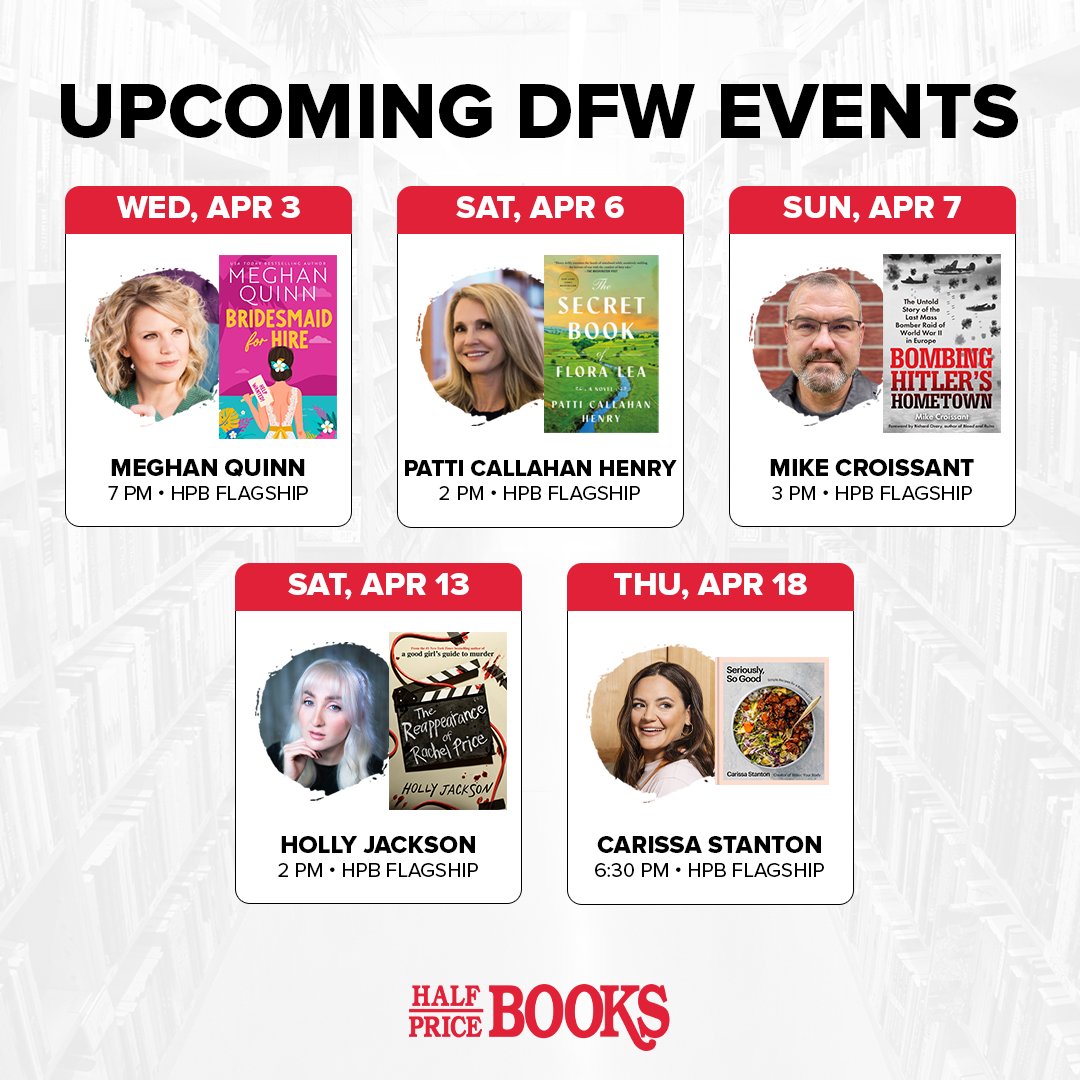 The Dallas Flagship HPB is booked for April! 📷 Grab tickets to see your favorite authors this month. eventbrite.com/o/half-price-b…