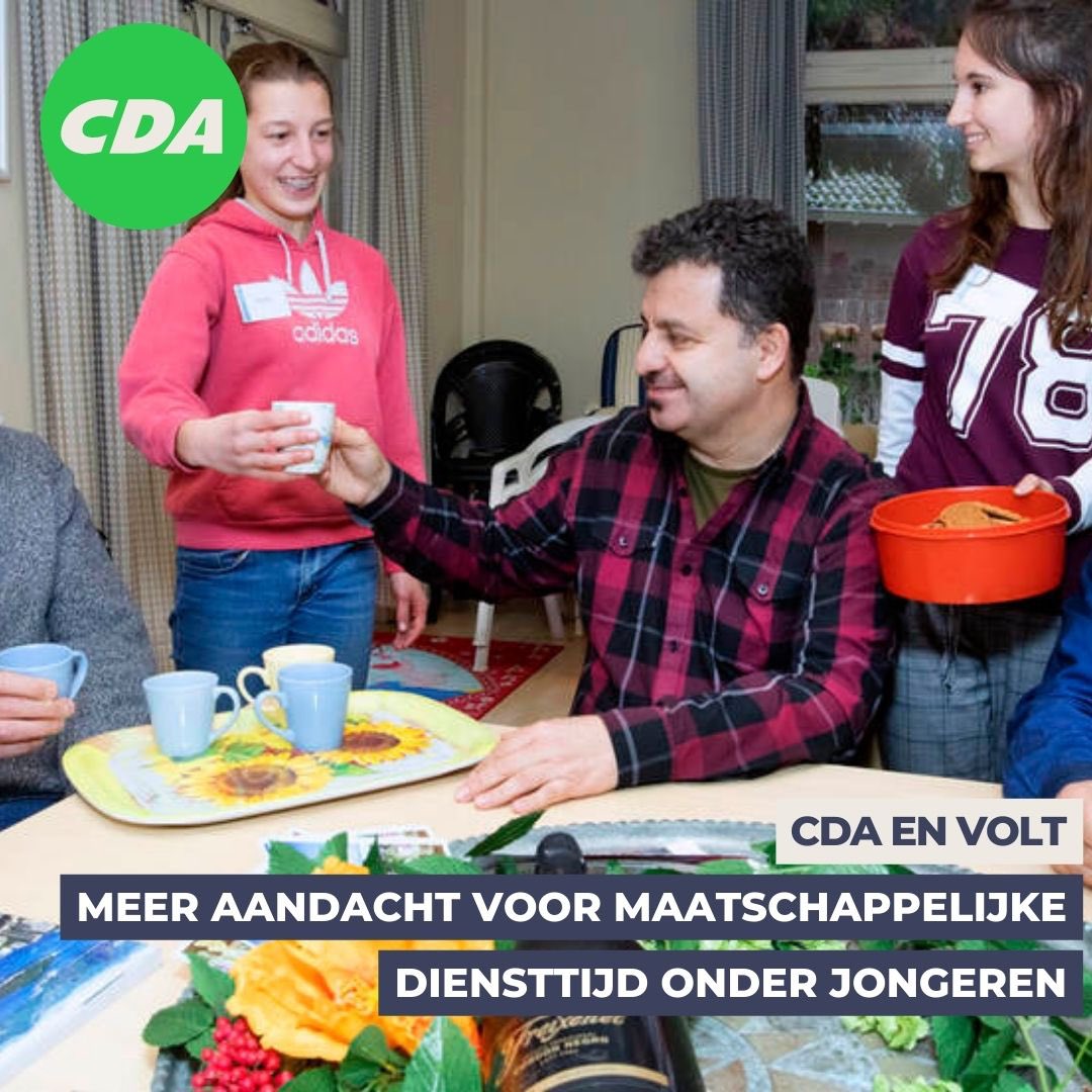 CDA en Volt: meer aandacht voor maatschappelijke diensttijd onder jeugd. <a href="/lauravdgiessen/">Laura van de Giessen</a>: ‘Dit draagt bij aan persoonlijke groei van jongeren en zij dragen bij aan de samenleving.’ De fracties vragen welke initiatieven er zijn, hoe ze gepromoot worden en hoeveel jongeren meedoen.