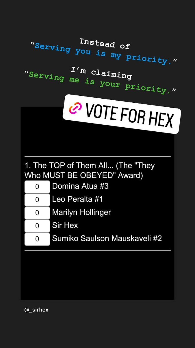 Have you voted yet? Sweet ol’ Hex got the nomination for the Top of Em All in The Golden Dildeaux Awards. All voting proceeds benefit the San Francisco Leather Cultural District! So be a good boy and make Sir proud. 🖤❤️💙

sflcd.org/gda/votingball…