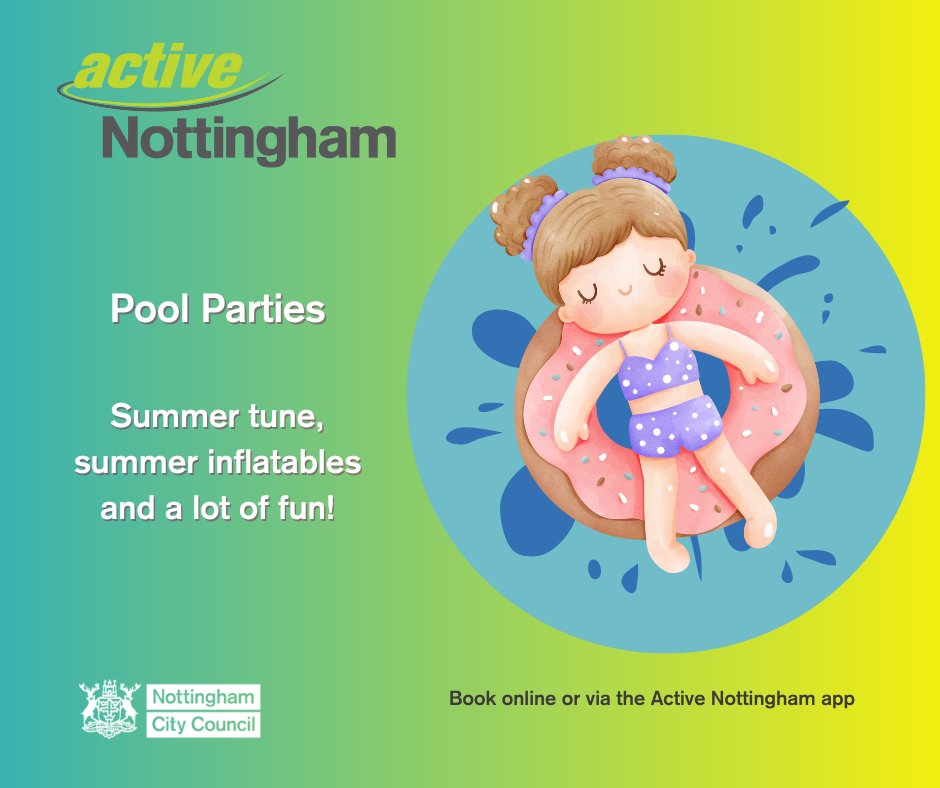 💦 𝗣𝗼𝗼𝗹 𝗣𝗮𝗿𝘁𝗶𝗲𝘀! 💦 Book a fun activity session this half term🏖️ 𝗕𝗼𝗼𝗸 𝗻𝗼𝘄 (𝗽𝗿𝗲-𝗯𝗼𝗼𝗸𝗶𝗻𝗴 𝗿𝗲𝗾𝘂𝗶𝗿𝗲𝗱): ▪️ Active Nottingham app 📲bit.ly/ActiveNottingh… ▪️ Online 🖥️ bit.ly/PoolParty-AN