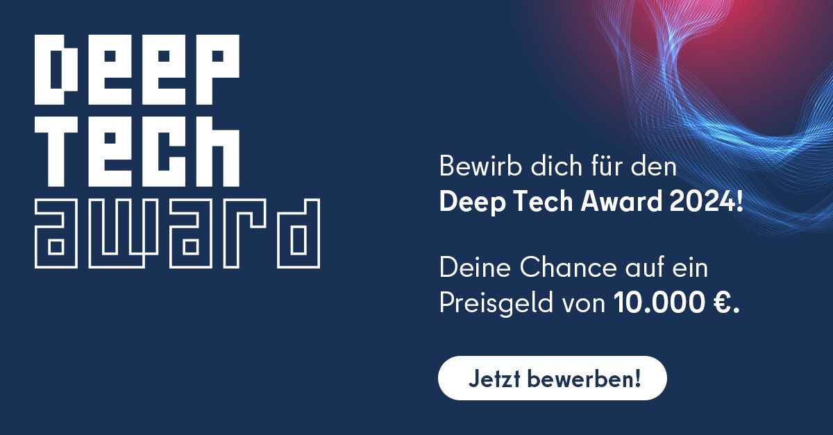 dbmindbox's tweet image. #DeepTechAward 2024 🤖 Der Award zeichnet innovative Produkte &quot;Made in Berlin&quot; u.a. in folgenden Kategorien aus:  
🥇 Künstliche Intelligenz 
🥇 Photonik &amp;amp; Quantensysteme 
🥇 Robotik 
🥇 Sustainable &amp;amp; Social Impact 
Bewerbungs-Deadline ist der 26. April 🙌
berlin.de/deeptech/deep-…
