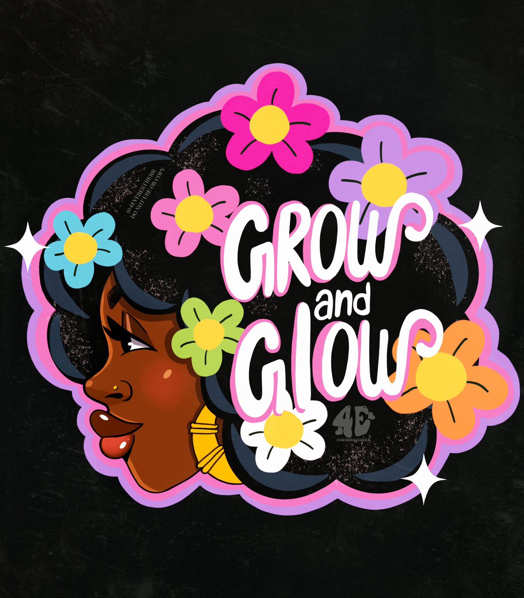 Grow-N-Glow ,sis ! 🌺🌼🌸✨
#illustration #drawing #blackart
