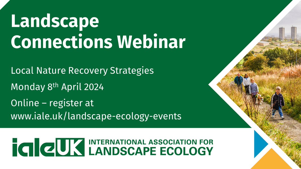 📢Come and hear three varied takes on how to approach Local Nature Recovery Strategies #LNRS #LandscapeConnections #NatureRecovery 📋Register for free: iale.uk/event/landscap…