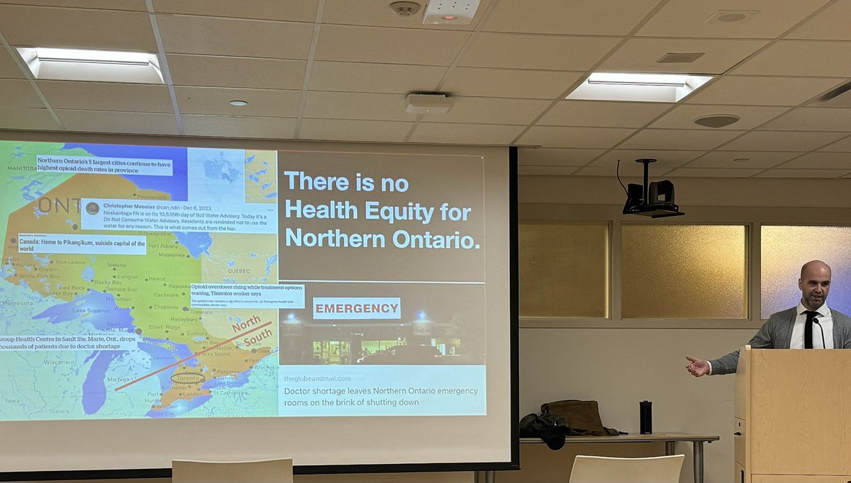 An impactful presentation on “Social Accountability: An Equity-Oriented Health Policy Strategy” by none other than <a href="/alexanawati/">Alex Anawati</a>. Thank you for sharing great insights on how #socialAccountability can help advance #healthEquity work at <a href="/HSN_Sudbury/">Health Sciences North / Horizon Santé-Nord</a>