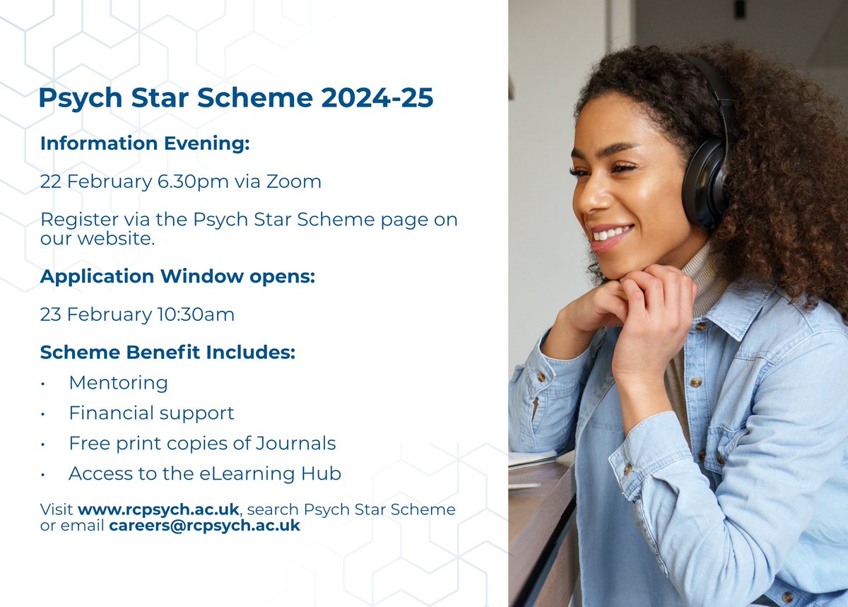 Applications for the Psych Star Scheme are still open! Don't forget to submit your application via the link below: rcpsych.ac.uk/become-a-psych…… #choosepyschiatry