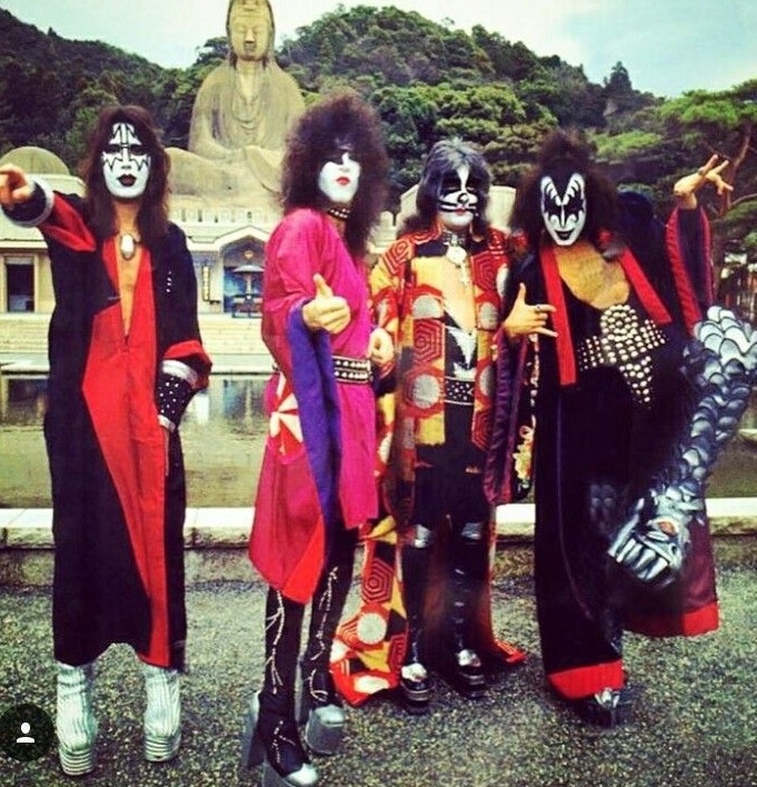 #KISSTORY - March 27, 1977 - Our legendary Japan photo shoot with Bob Gruen took place at Spirit Temple in Kyoto, Japan.