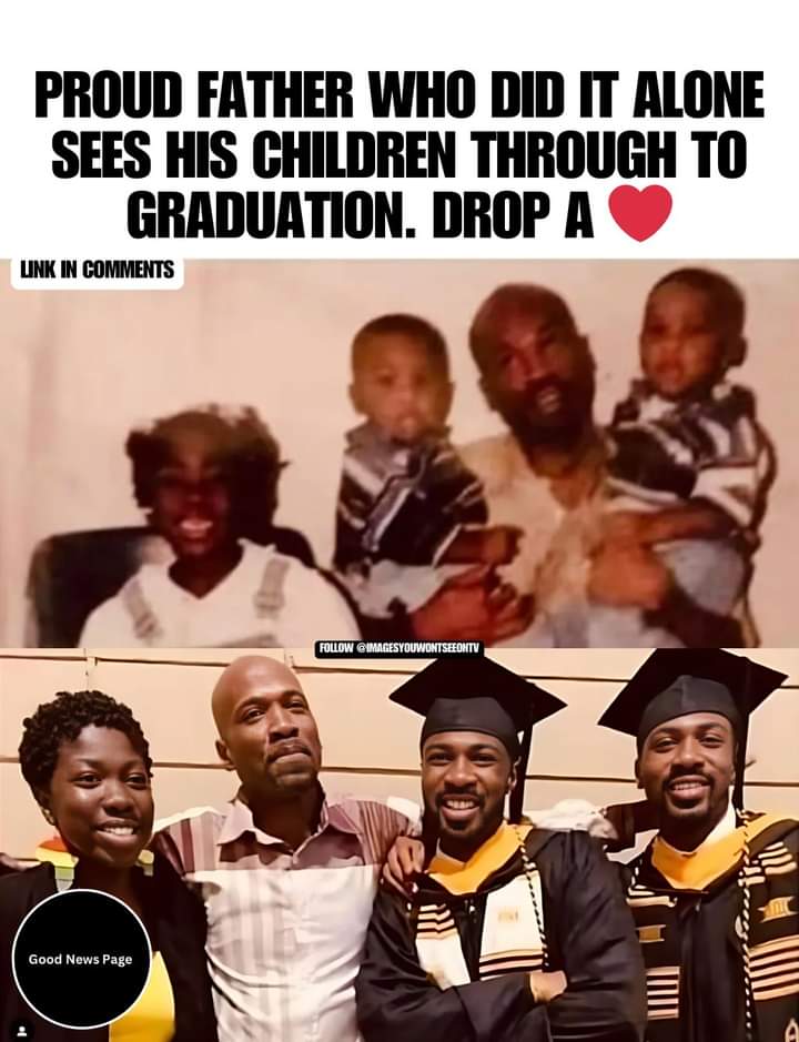 Cheers to Single Dads making it happen! 🎓Celebrating a Great Father's journey as he guides his children to graduation. 👨‍👧‍👦 

#SingleDadSuccess #ParentingGuide #GraduationDay #FamilyAchievement #FatherhoodJourney #SupportiveParent #ImagesYouWontSee0nTv #GoodNewsPage #GoodNews