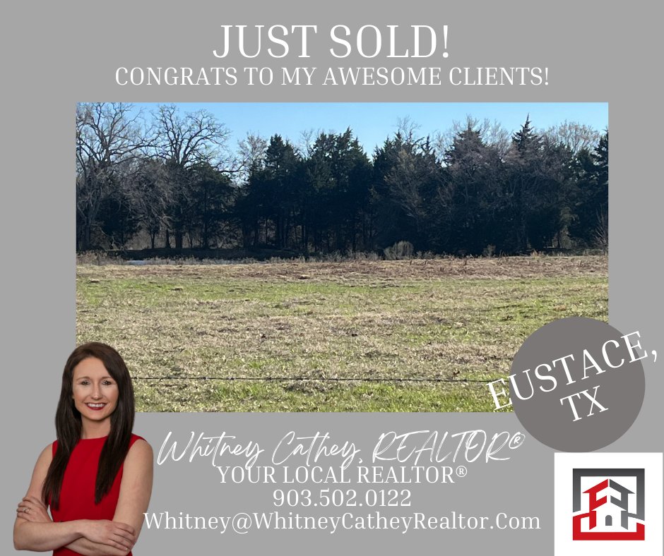 Wcatheyrealtor's tweet image. CONGRATS TO MY SWEET CLIENTS PURCHASING LAND IN EUSTACE, TX TO BUILD THEIR DREAM HOME! IT WAS A PLEASURE WORKING FOR YOU!

#FATHOMTHAT #EUSTACE #HAPPYCLIENTS #WHITNEYCATHEY