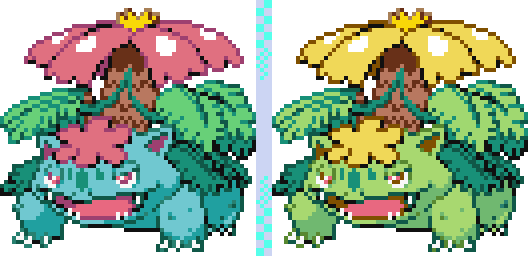 ポケモン「ときどき更新 ポケモン #ドット絵。本日は #メガフシギバナ。弱点が2個減った!」|転寝みるく(こもりみるく)🥛-ほぼ毎日更新イラストかドット絵のイラスト