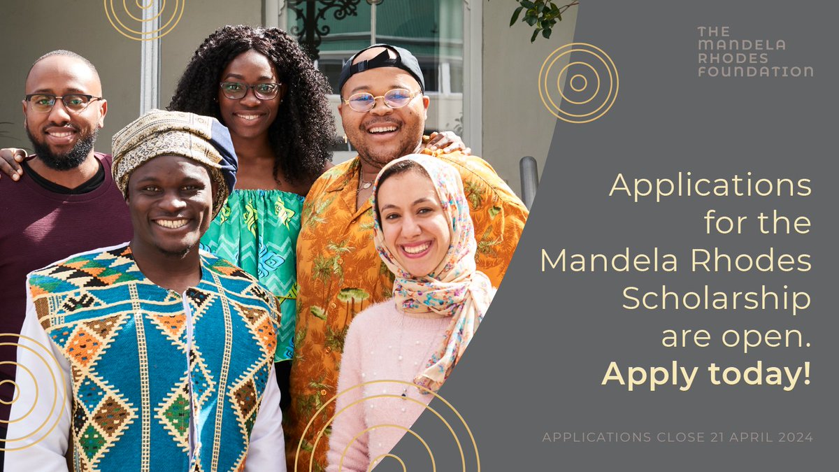 The Mandela Rhodes Scholarship is a life-changing leadership journey. The scholarship combines financial support with a leadership programme that will challenge you, grow you, and connect you to young African changemakers - just like you. Apply now! mandelarhodes.org/scholarship/ap…