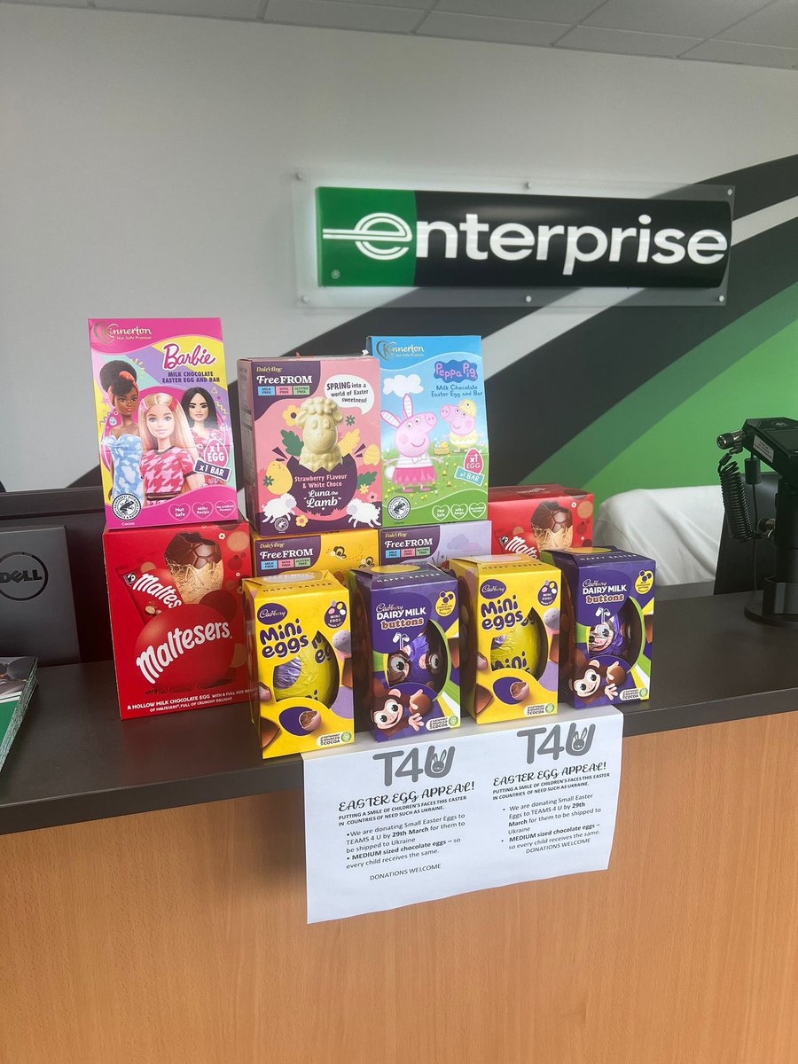 u32ffg's tweet photo. Our U32 Easter Egg Appeal so far for our Local Charity @Teams4u who are aiming to donate 10,000 Easter Eggs to the children in Ukraine 🇺🇦

We are on 120 eggs so far, hopefully more to be donated before we drop them off tomorrow to the Warehouse 🐣🪺🚚 https://t.co/Fb8I1Wn2jK