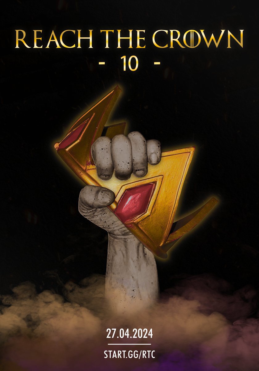 👑 𝗥𝗘𝗔𝗖𝗛 𝗧𝗛𝗘 𝗖𝗥𝗢𝗪𝗡 - 𝟭𝟬 👑

🗓️ 𝟮𝟳 𝗮𝘃𝗿𝗶𝗹 𝟮𝟬𝟮𝟰
📍 Épitech 𝗡𝗔𝗡𝗖𝗬 , 80 Rue Saint-Georges

🎮 64 Slots - Cashprize évolutif

❔ SIDE EVENT - Bientôt annoncé !

🔗 : start.gg/tournament/rea…