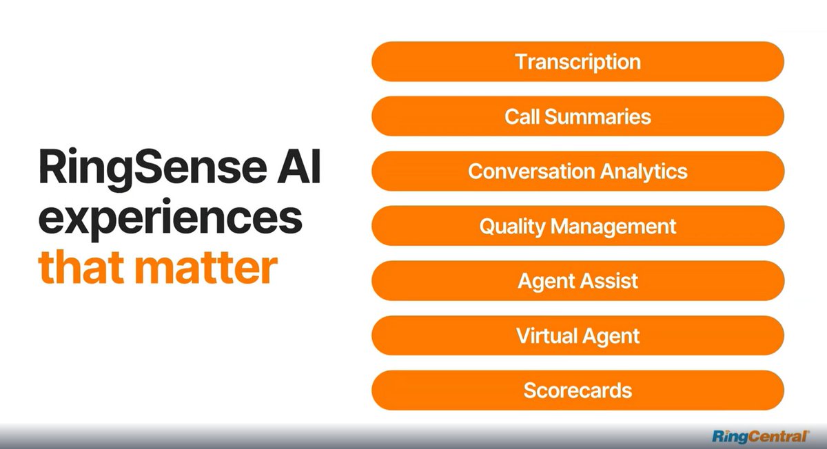 .@jlfinch1 describes the #RingSenseAI features available natively today with #RingCX. Note, Virtual Agent is delivered with partners #EnterpriseConnect
