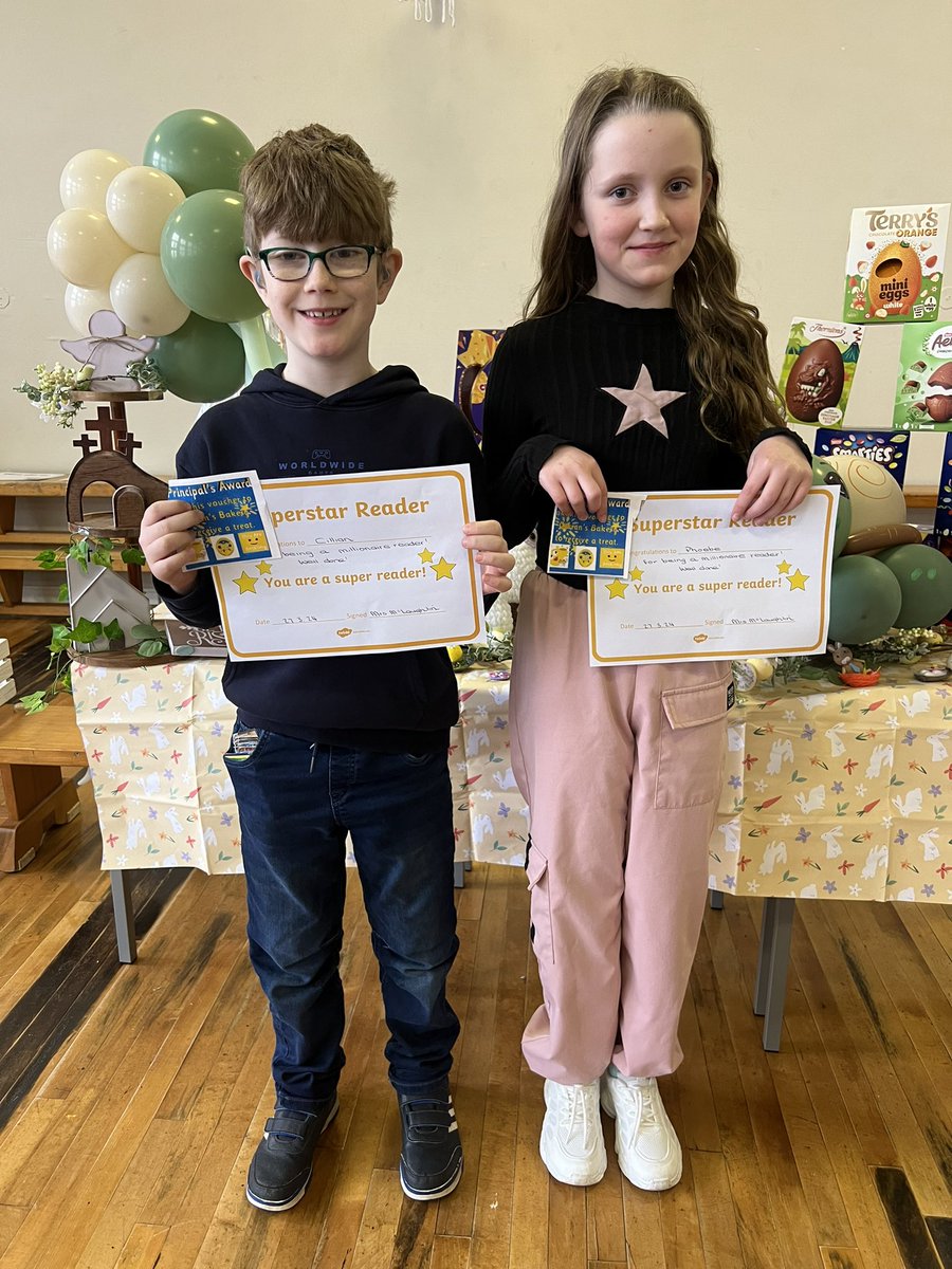 Huge Congratulations to Cillian from P5 and Pheobe from P6 for achieving Millionaire status in our Accelerated Reader programme! Your dedication to reading and reaching this incredible milestone is truly commendable! 📖🌟@LiamRenlearn #ARWordMillionaires #ReadingStars