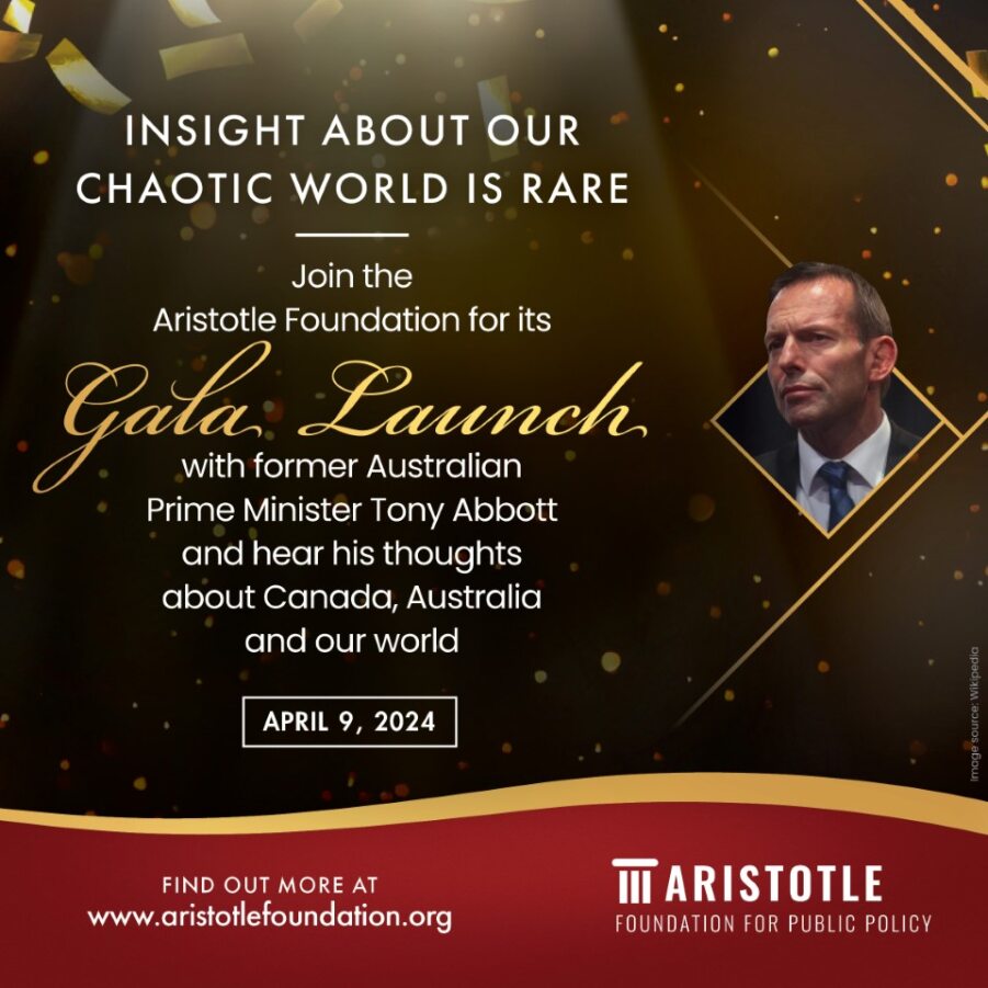 Save the date! 🗓️ Former Australian PM @HonTonyAbbott is joining the @AristotleFdn to delve into the complexities of our world. From Canada to Australia and beyond, gain unique insights you won't find anywhere else. Tickets available at bit.ly/3IDsT0D.  #TonyAbbott