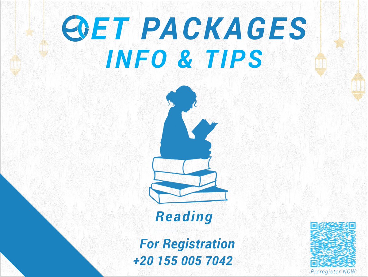 1. 📚 Ready for the #OET Reading sub-test? You've got 60 minutes to shine across three parts: expeditious reading, workplace extracts, and healthcare articles. One test, all professions! #MedicalEnglish #ExamPrep
#Sudan #KSA #Egypt #Qatar #UAE