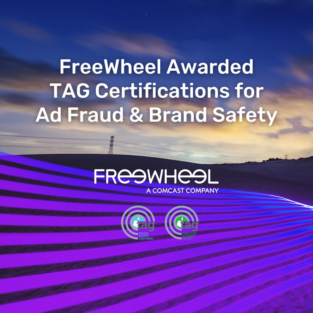 We are excited to announce that FreeWheel has been awarded certifications by @tag_today for Brand Safety and Ad Fraud. We are proud to continue to push the bar higher for our clients and the industry. Learn more: bit.ly/3PF5W0S