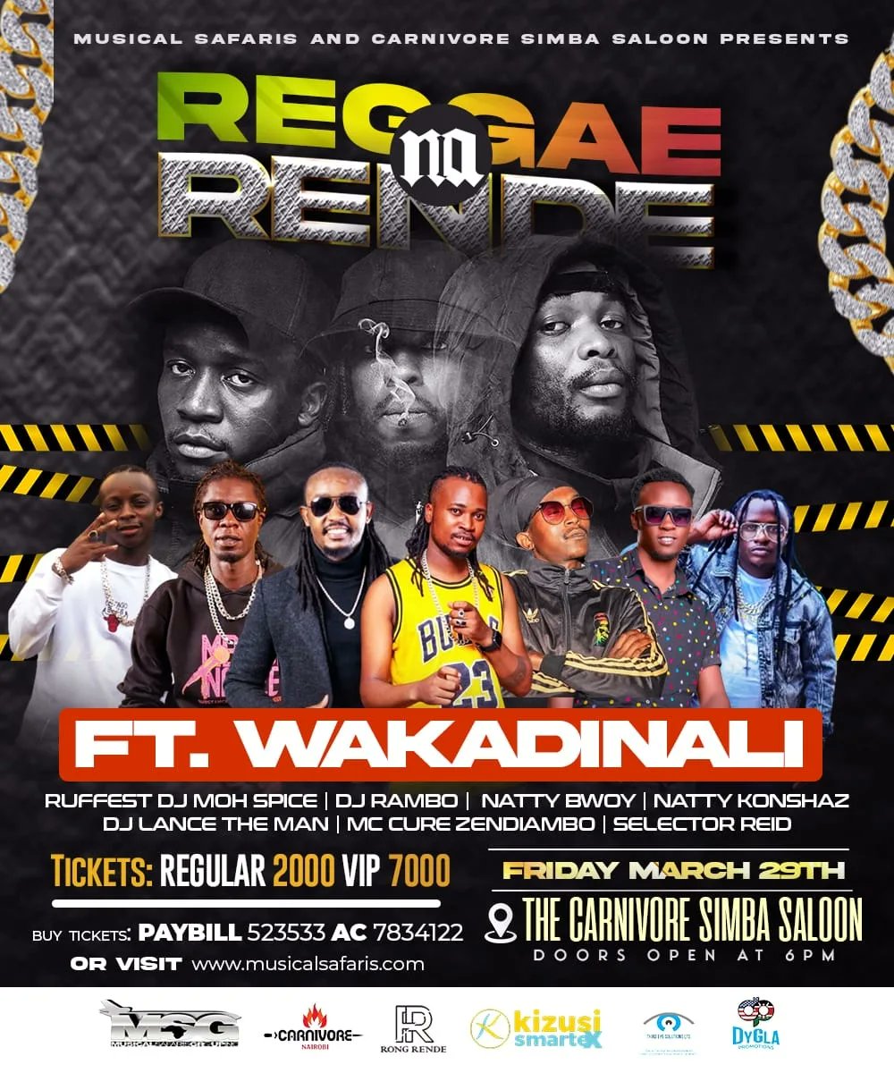 This Friday 29th March We will be running things cool at the Reggae na Rende concert @carnivorekenya .Kama kawa unajua Dance ni Deadly!!! Tokea usichekwe!!!! #RongRende #RongExperience @zozanationke @Wakadinali