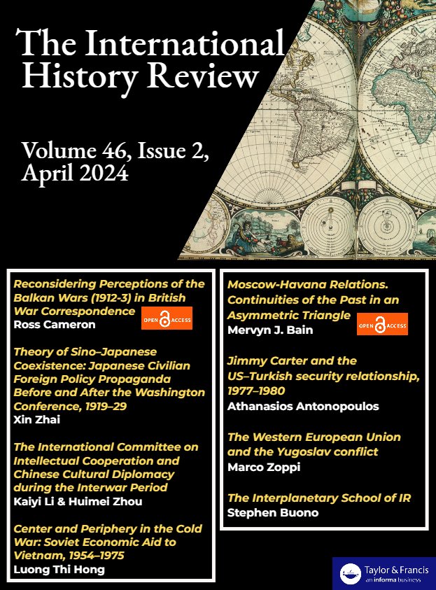 IntHistReview's tweet image. 🚨NEW ISSUE OF @IntHistReview PUBLISHED🚨
Looking at:
▶️#JimmyCarter and the 🇺🇸🇹🇷 relationship
▶️Western European Union and the Yugoslav conflict
▶️🇬🇧 view of the Balkan Wars
▶️🇯🇵-🇨🇳 coexistence 1919-29
And much more...
🔗tandfonline.com/toc/rinh20/46/2
#OpenAccess
@AAntonopoulos1