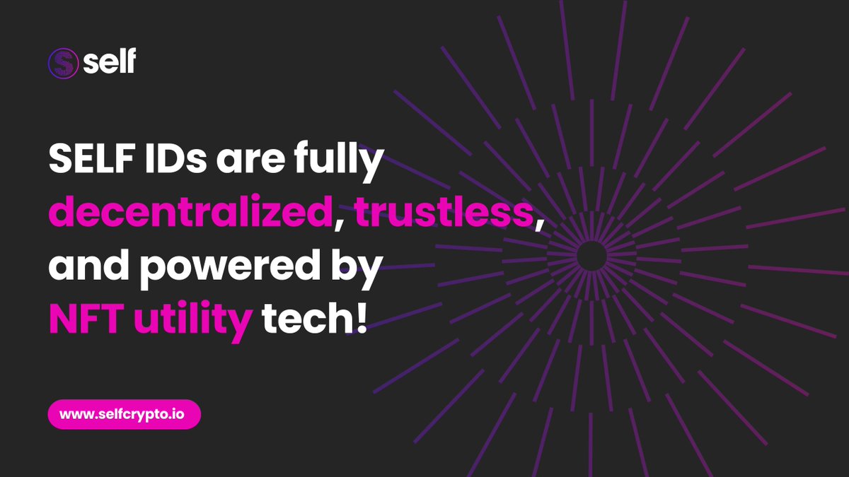 SONAR_on_SONIC's tweet photo. SELF IDs are fully decentralized, trustless, and powered by #NFT utility technology.

Some exciting use-cases include:
- Personal #Web3 identity/username ($elonmusk)
- Business branding ($apple, $tommyhilfiger, $x)
- Token contract naming. Same username for multi-chain tokens. ( $usdt, $self, $usdc)
- Staking/bridge naming ($selfbridge)
- Storing loyalty cards and event tickets

The possibilities are limitless! 🤯

#Crypto #DeFi