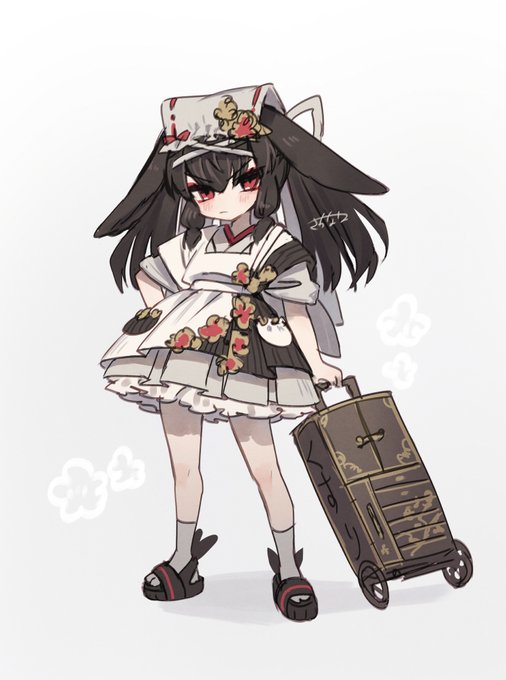 「black hair suitcase」 illustration images(Latest)