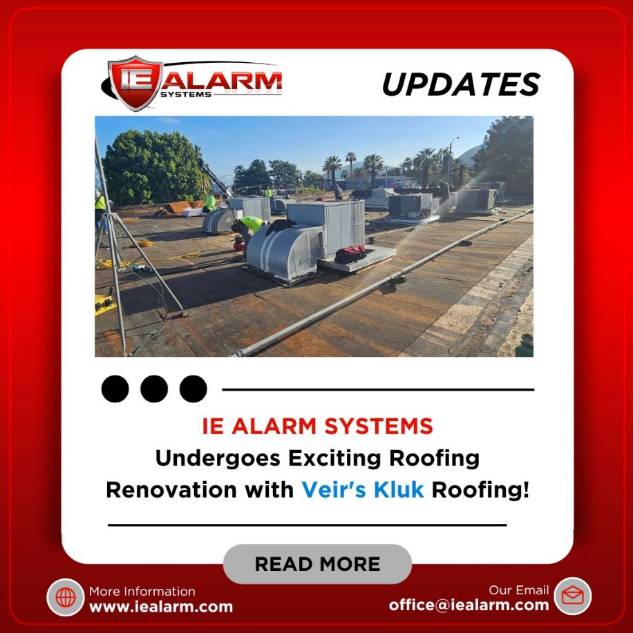 IEAlarmSystems's tweet photo. Check out the incredible transformation happening at IE Alarm Systems as we upgrade our roof with the dedicated team from Veirs Kluk Roofing!

Despite the renovations, we're open for business and committed to minimizing disruptions.

Follow the progress: @VeirsKluk https://t.co/qafz0rOzVG